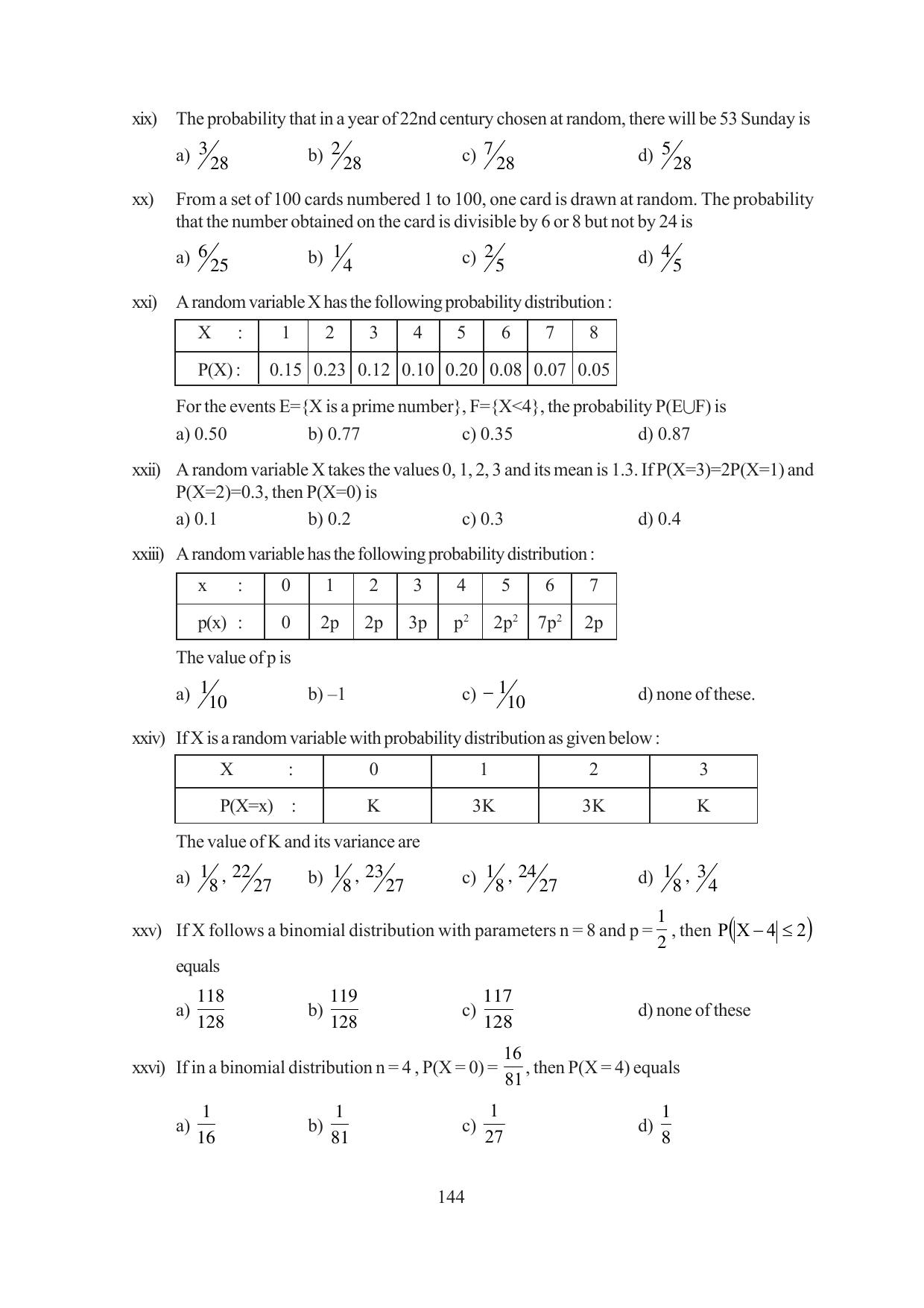 Tripura Board Class 12 Mathematics English Version Workbooks - Page 144