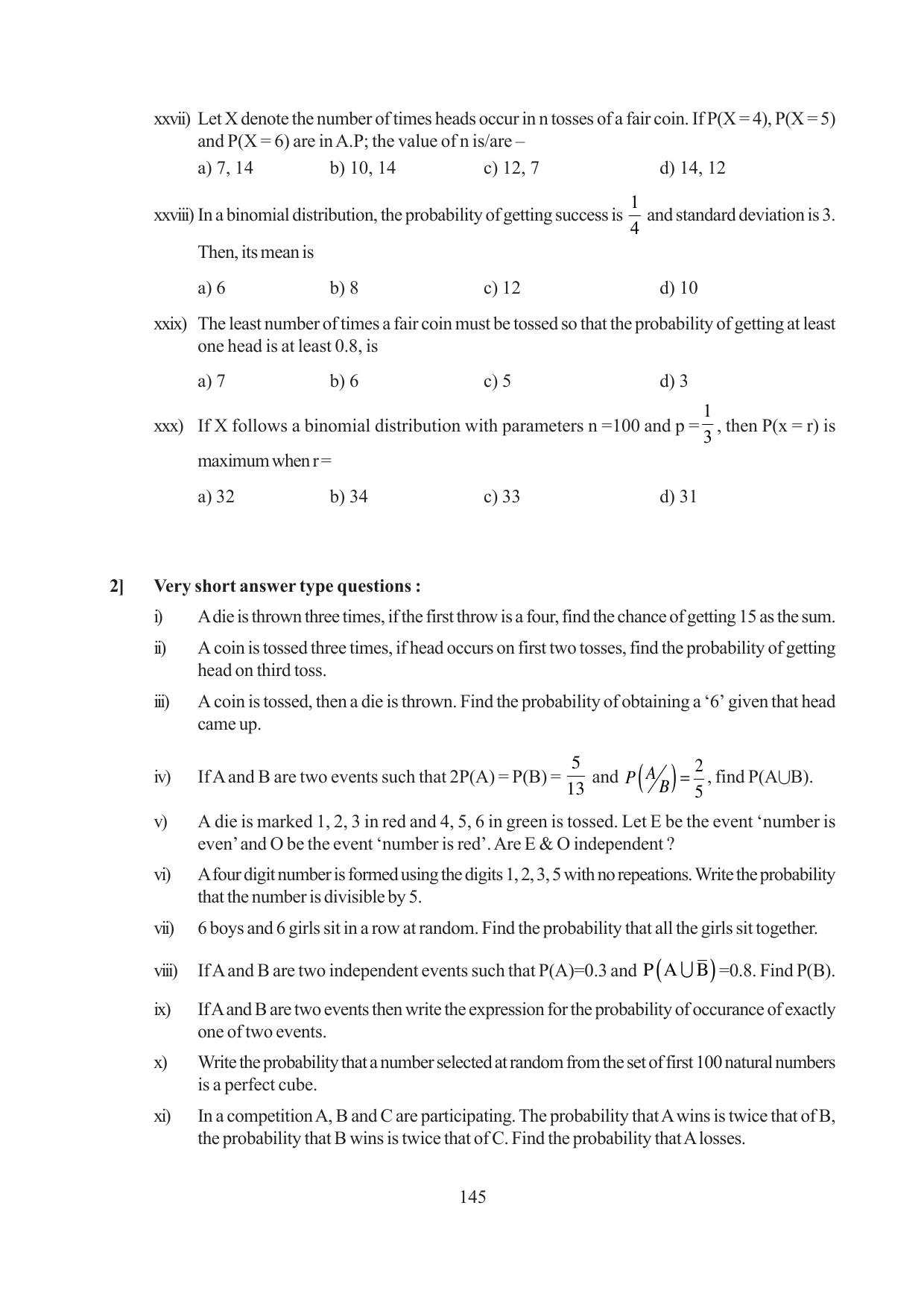 Tripura Board Class 12 Mathematics English Version Workbooks - Page 145