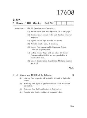 MSBTE Summer Question Paper 2019 - Industrial Fluid Power