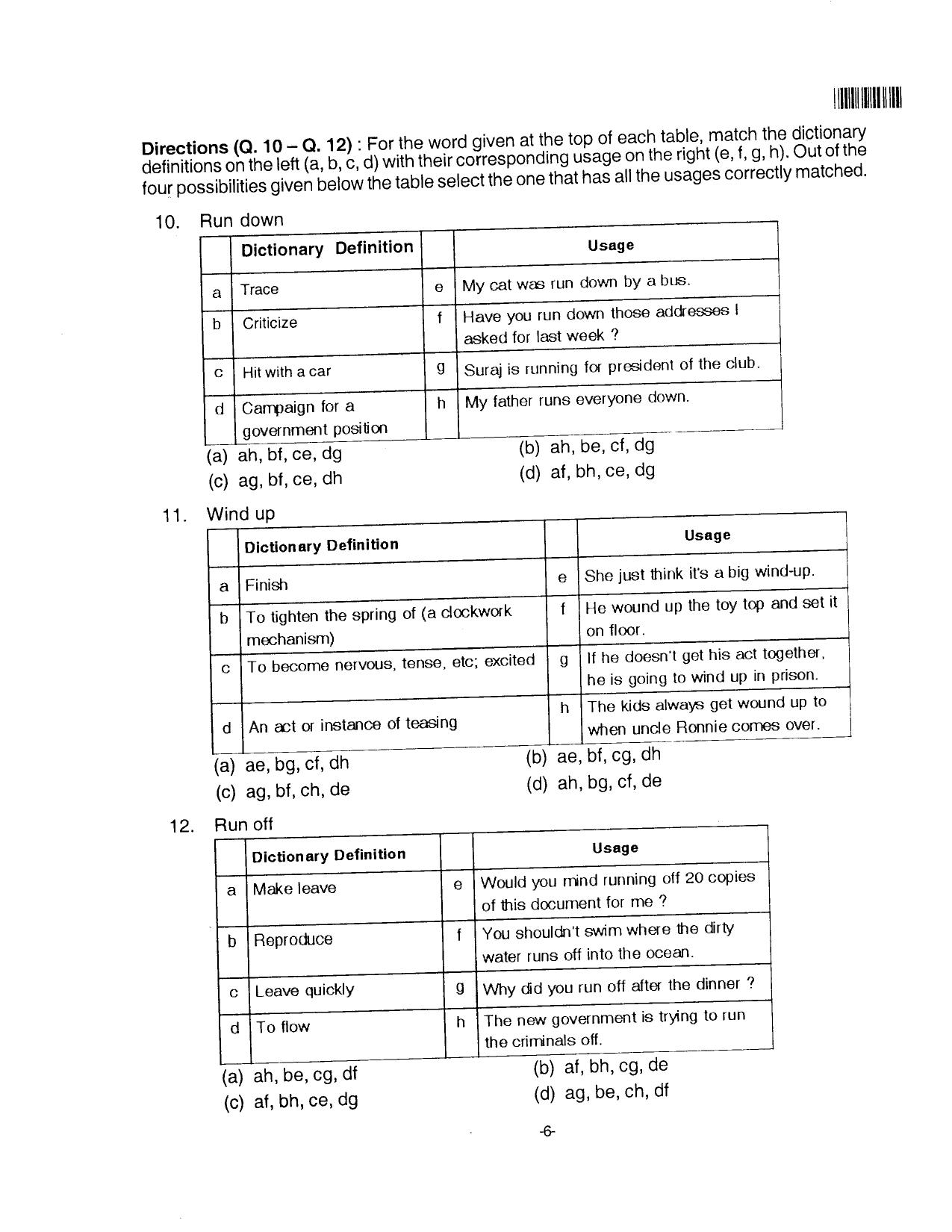 AILET 2016 Question Paper for BA LLB - Page 6