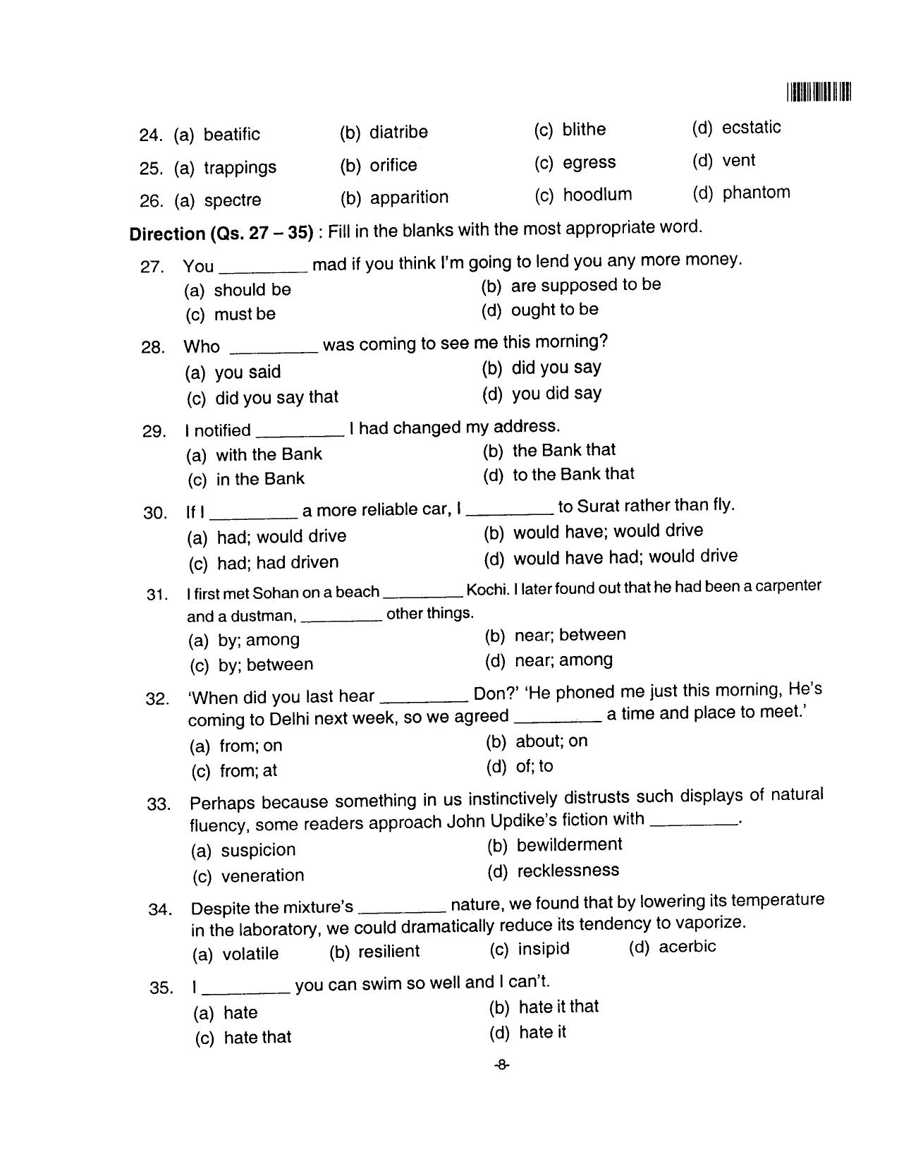 AILET 2016 Question Paper for BA LLB - Page 8
