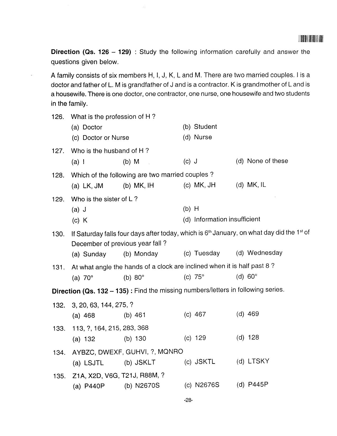 AILET 2016 Question Paper for BA LLB - Page 28