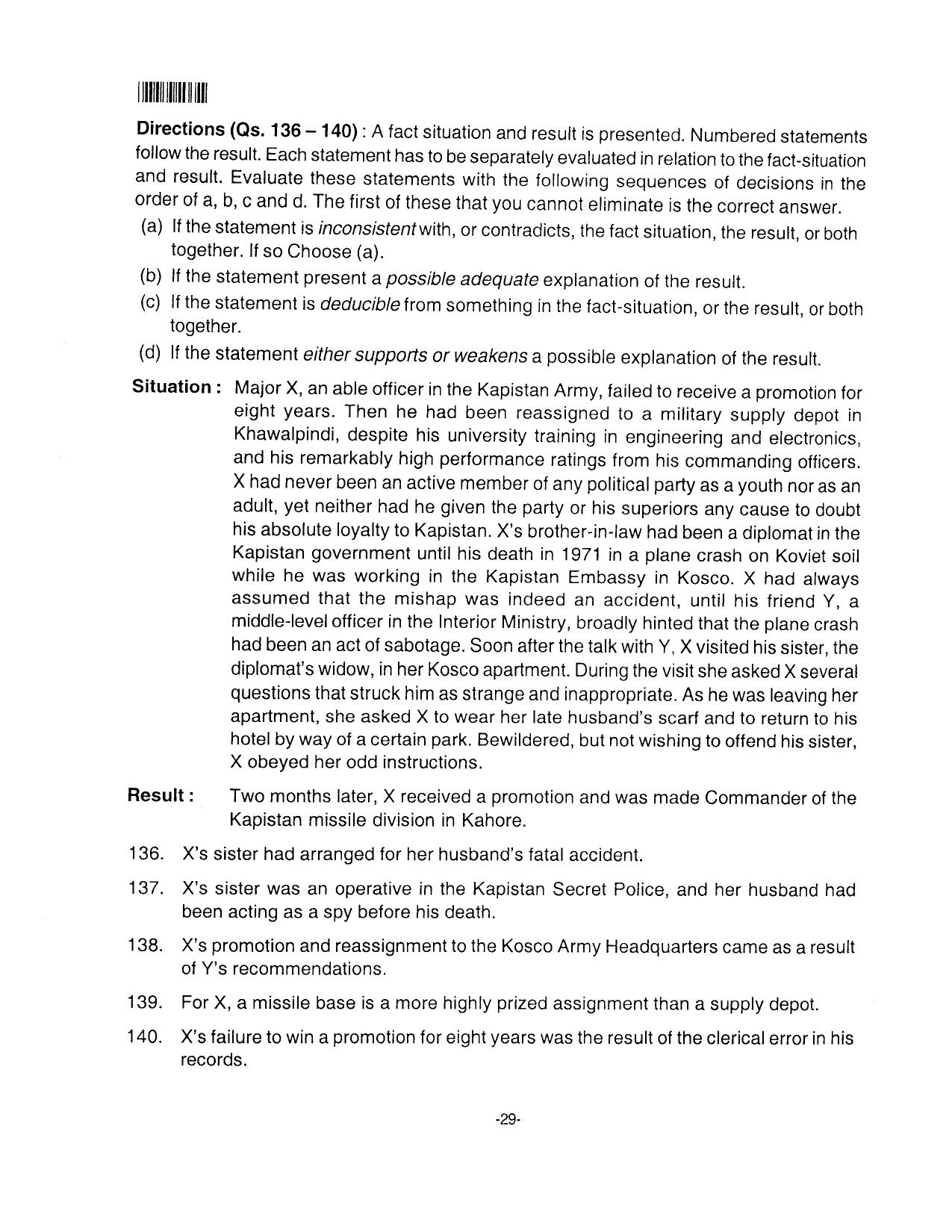 AILET 2016 Question Paper for BA LLB - Page 29