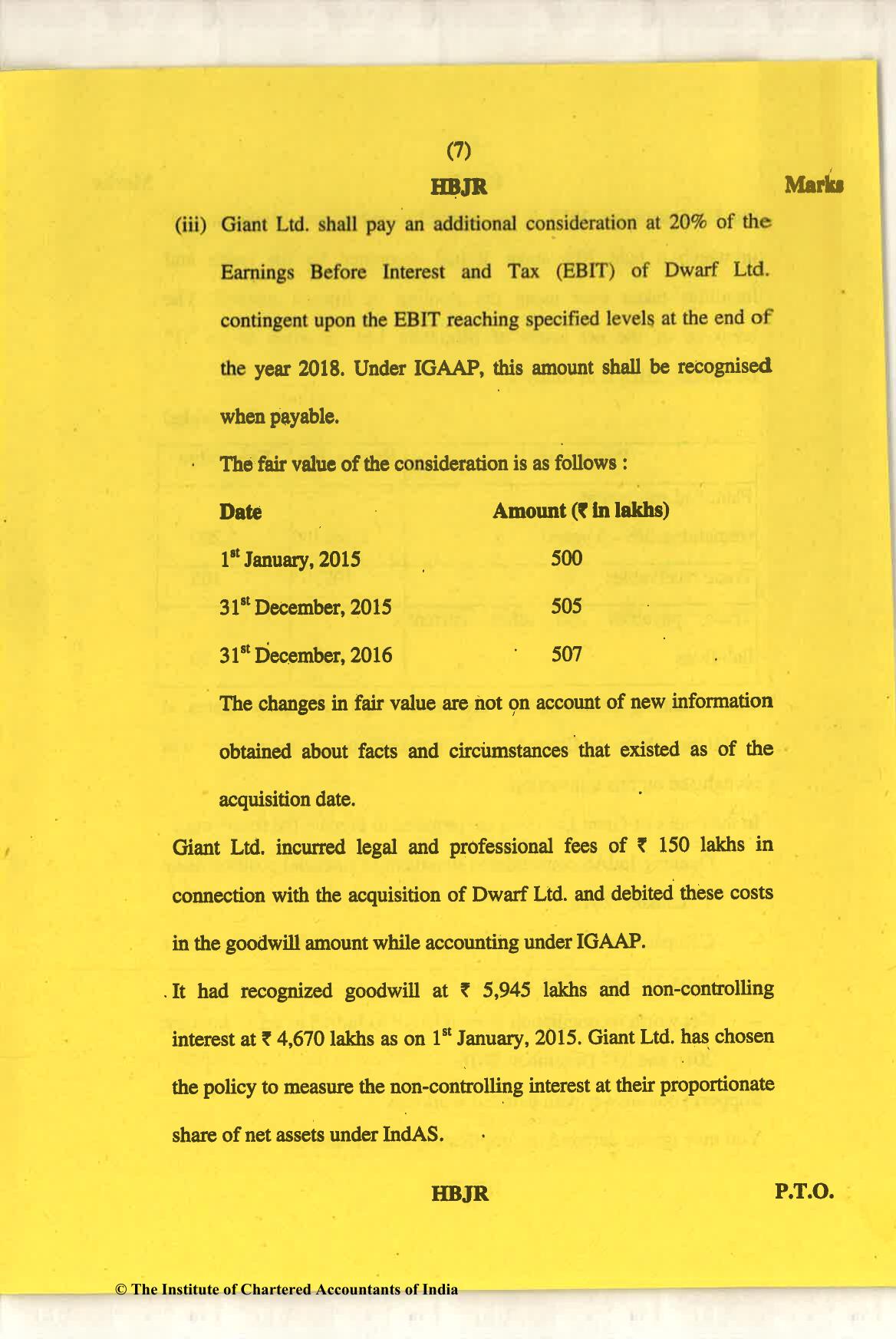 CA Final May 2018 Question Paper - Paper 6E – Global Financial Reporting Standards - Page 7