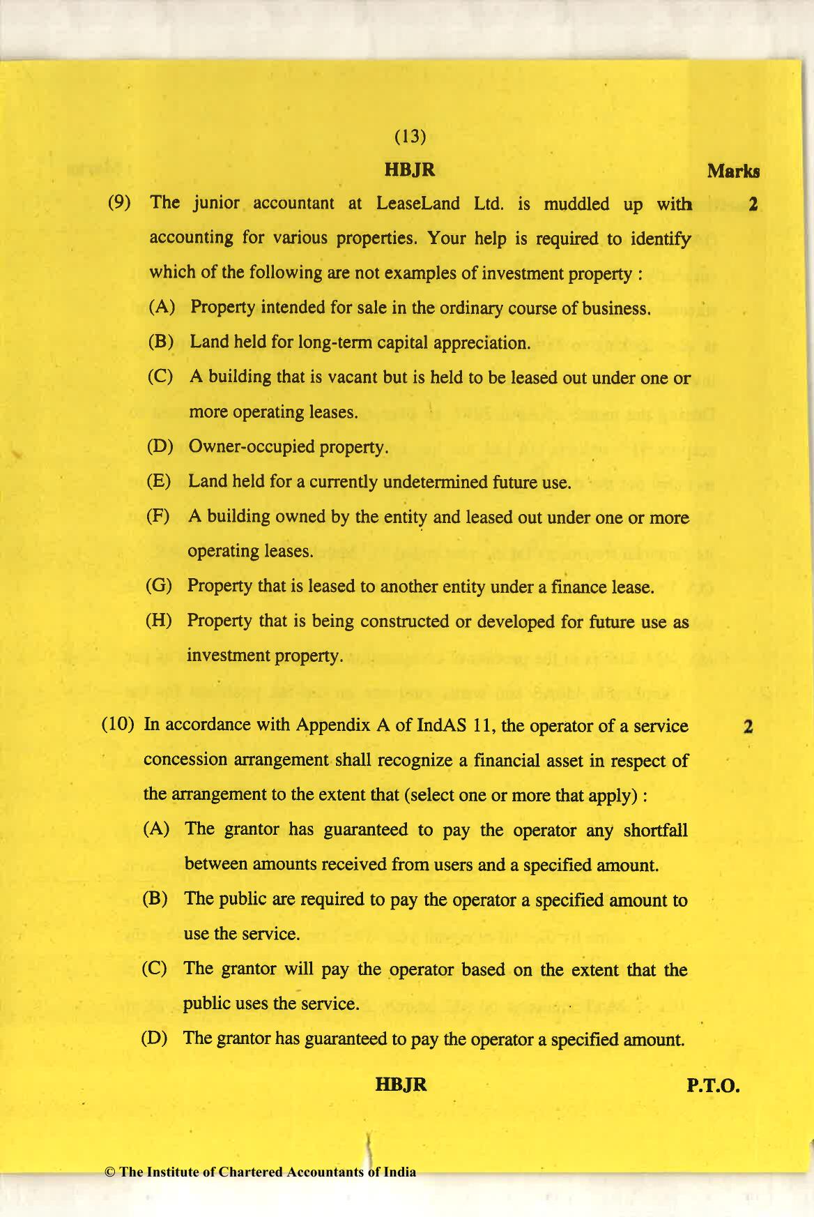 CA Final May 2018 Question Paper - Paper 6E – Global Financial Reporting Standards - Page 13