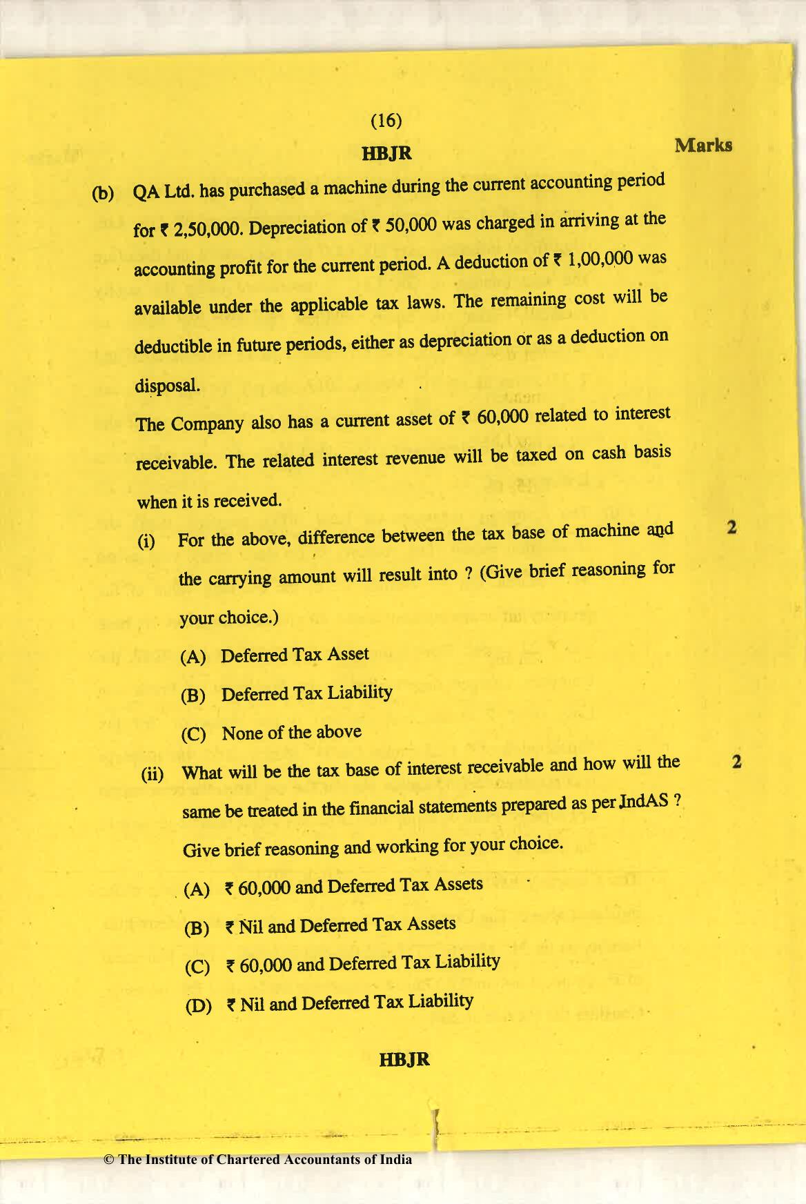 CA Final May 2018 Question Paper - Paper 6E – Global Financial Reporting Standards - Page 16