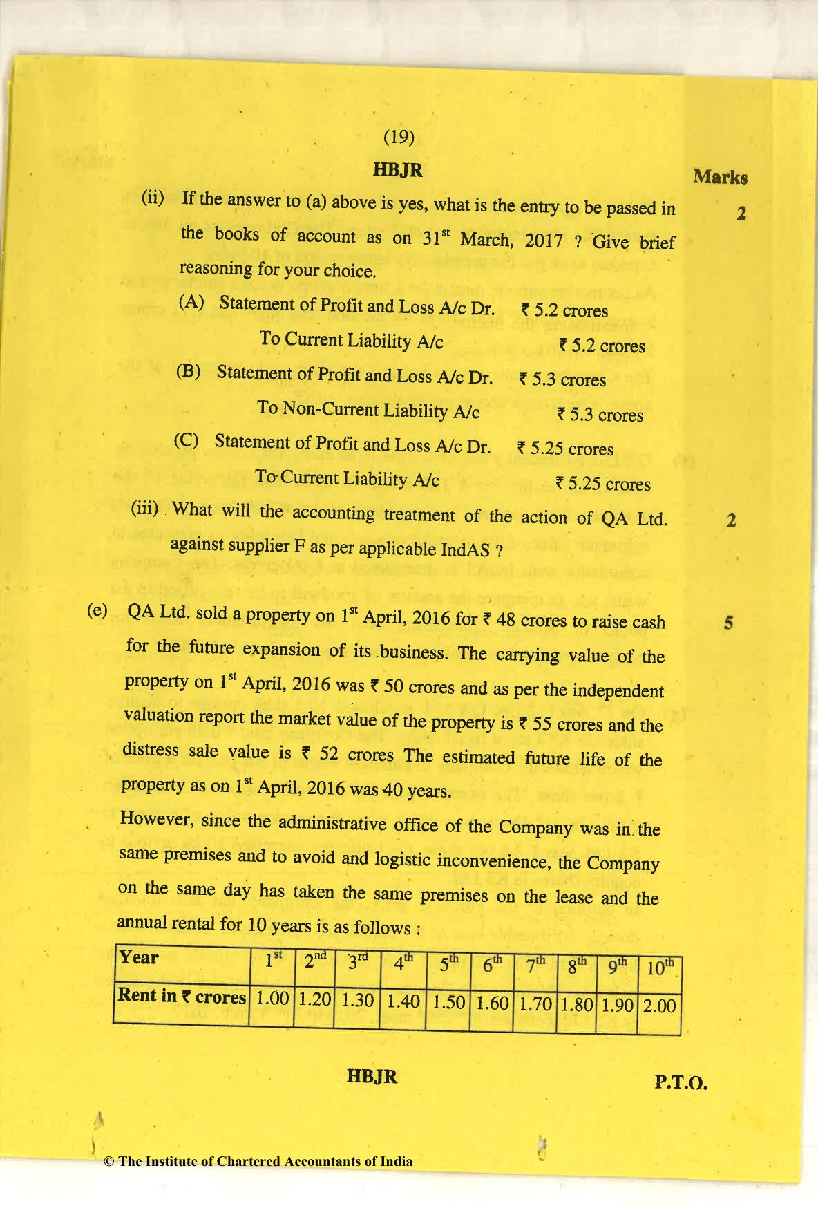 CA Final May 2018 Question Paper - Paper 6E – Global Financial Reporting Standards - Page 19