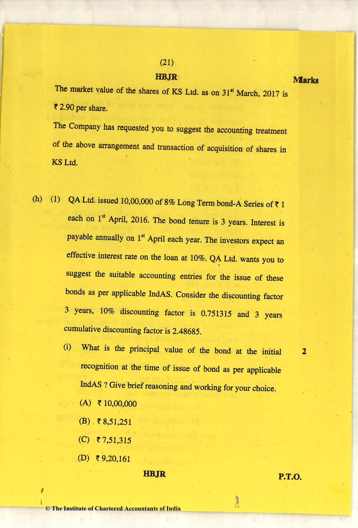 CA Final May 2018 Question Paper - Paper 6E – Global Financial Reporting Standards - Page 21