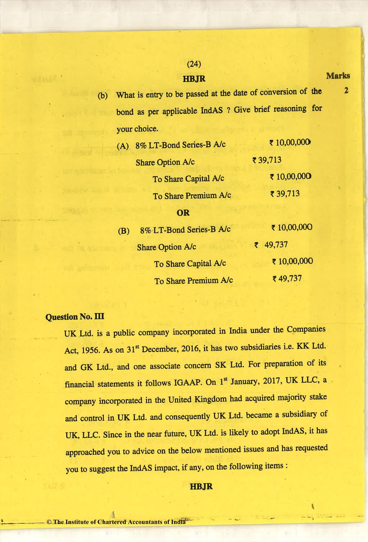 CA Final May 2018 Question Paper - Paper 6E – Global Financial Reporting Standards - Page 24