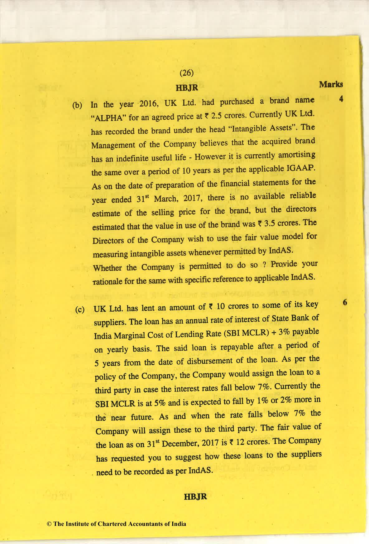 CA Final May 2018 Question Paper - Paper 6E – Global Financial Reporting Standards - Page 26