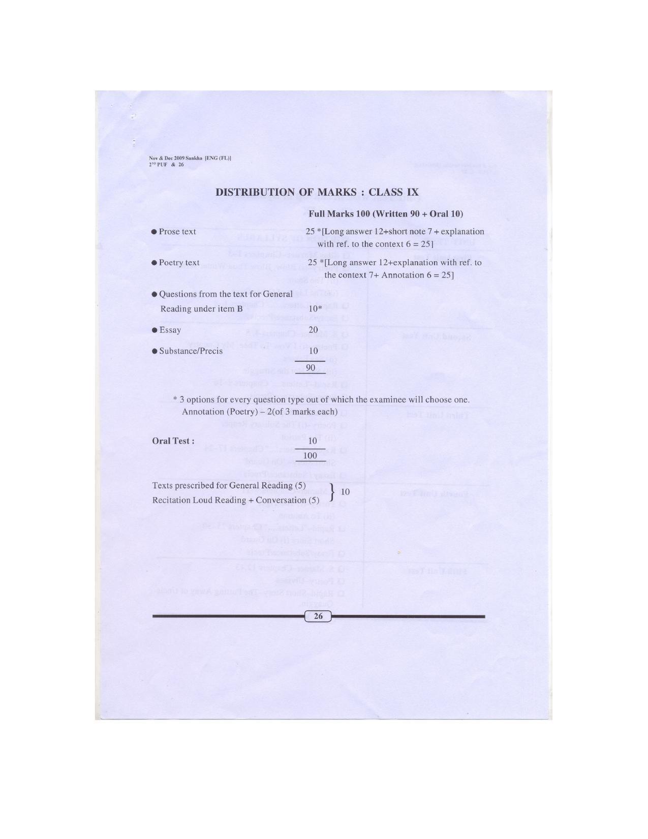 WBBSE Class 10th Syllabus [English (FL- I )] - IndCareer Docs