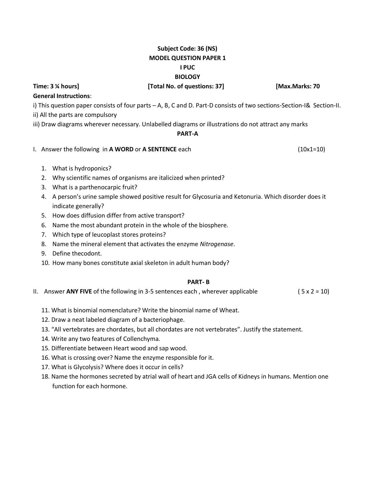 Karnataka 1st PUC Question Bank for Biology - Page 7