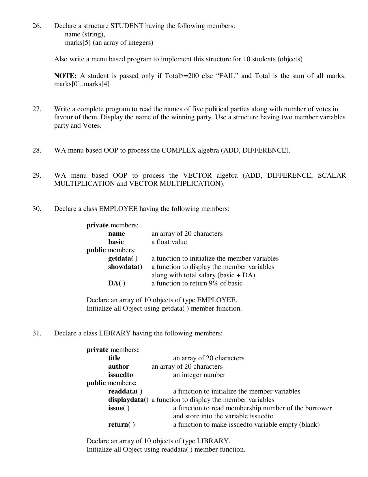 CBSE Worksheets for Class 11 Computer Science List of C++ Programs Assignment - Page 4