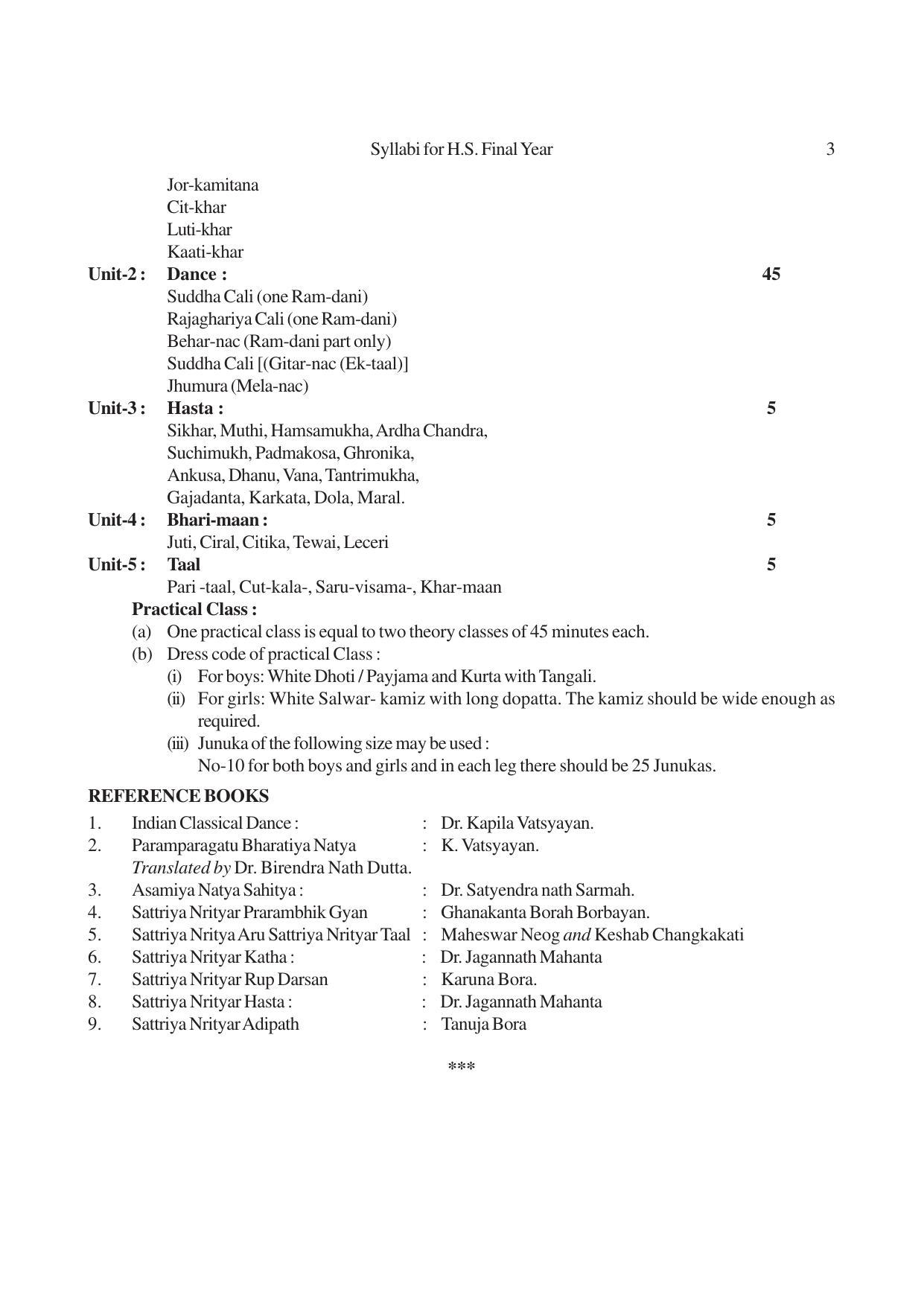 AHSEC 2nd Year Sattriya Dance Syllabus - Page 3