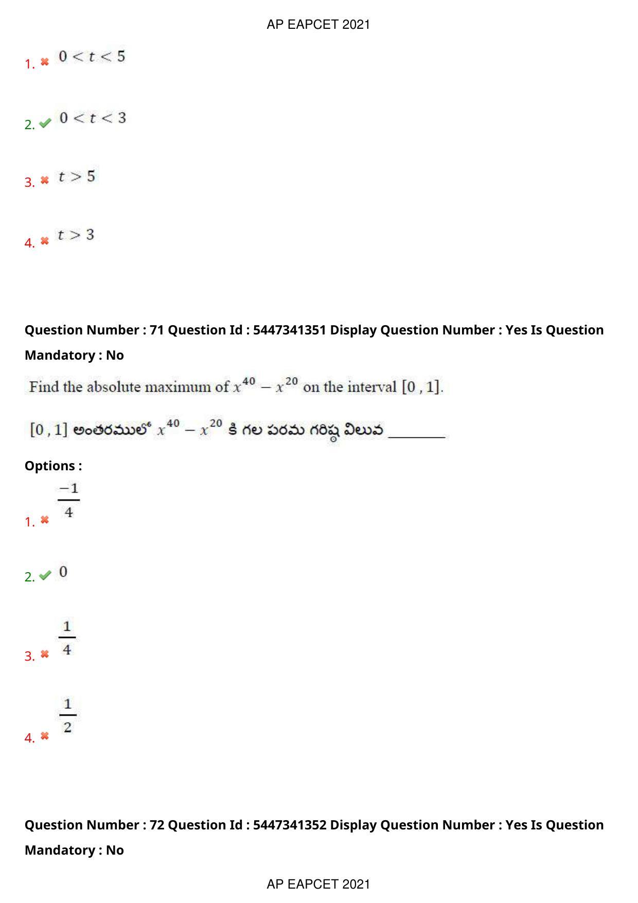 AP EAPCET 2021 - August 25,2021 Shift 1 - Master Engineering Question Paper With Preliminary Keys - Page 45