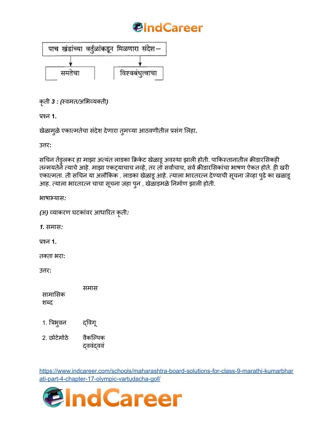 Maharashtra Board Solutions for Class 9- Marathi Kumarbharati (Part- 4): Chapter 17- ऑलिंपिक वर्तुळांचा गोफ - Page 16