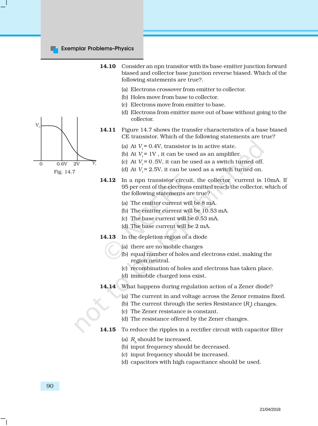 NCERT Exemplar Book For Class 12 Physics Chapter 14 Semiconductor ...