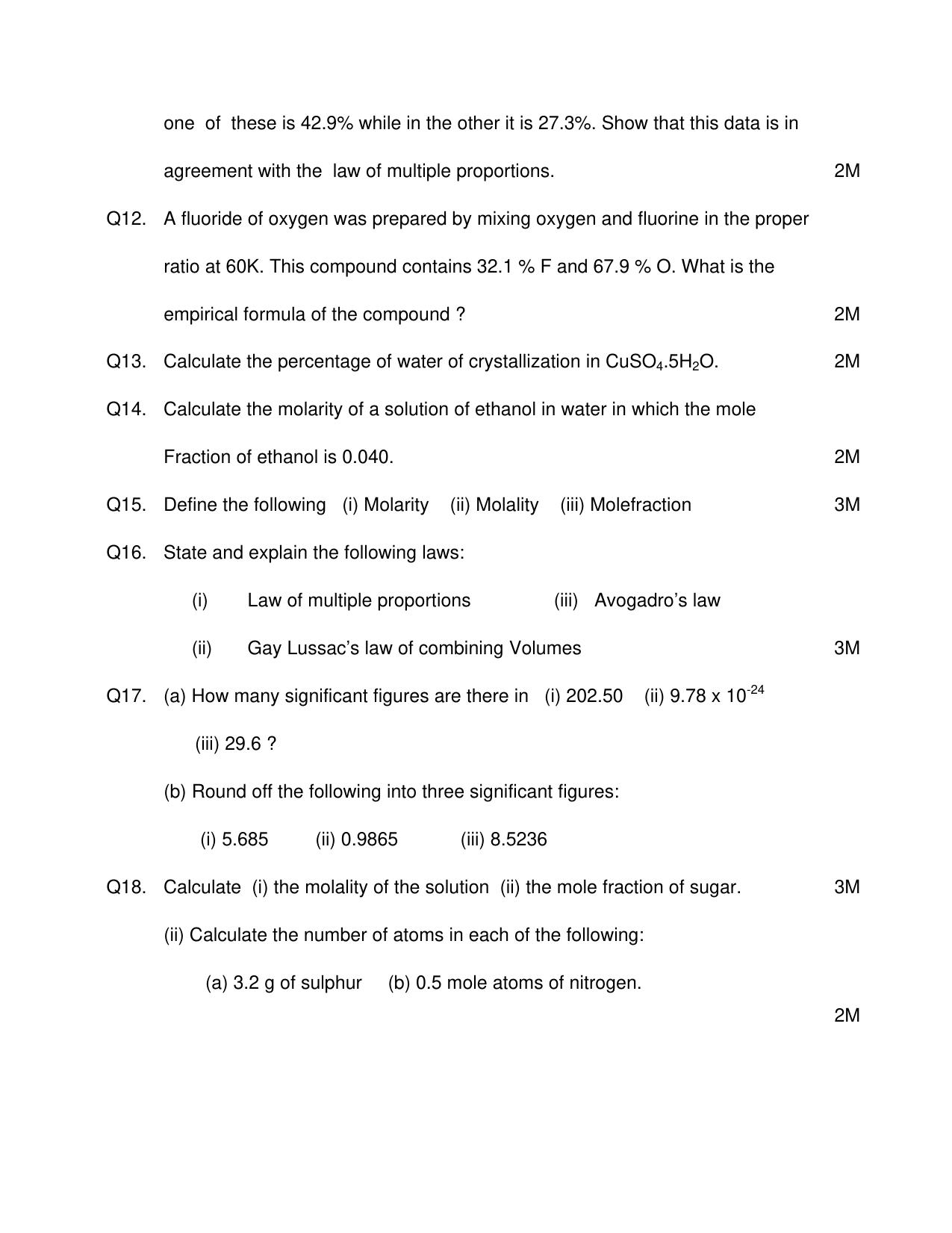 CBSE Worksheets for Class 11 Chemistry Some Basic Concepts Of Chemistry Assignment 4 - Page 2