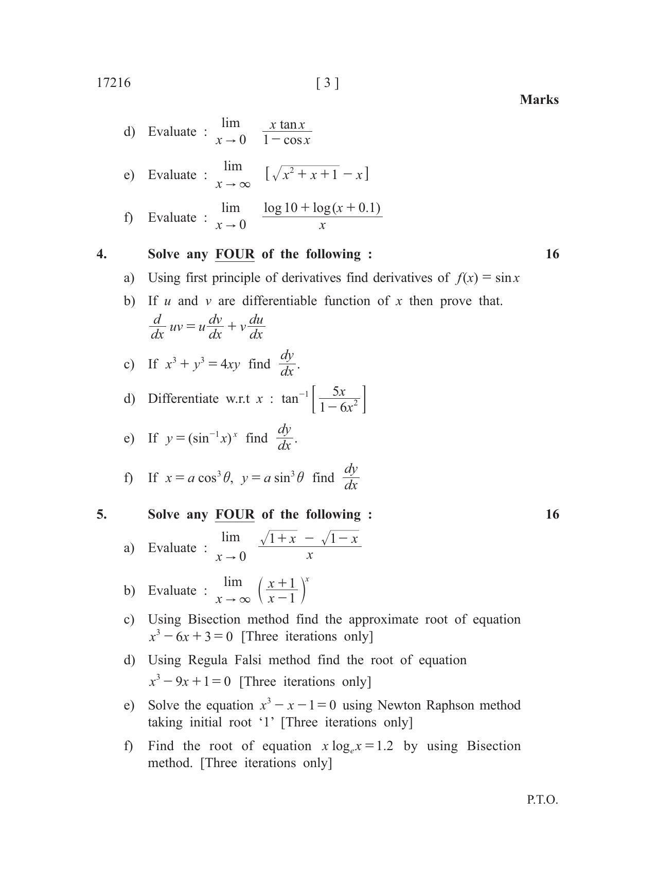 MSBTE Winter Question Paper 2019 - Engineering Mathematics - Page 3