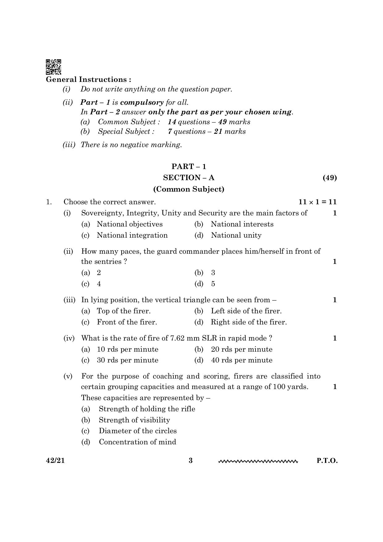 CBSE Class 12 NCC 2024 Question Paper - Page 3