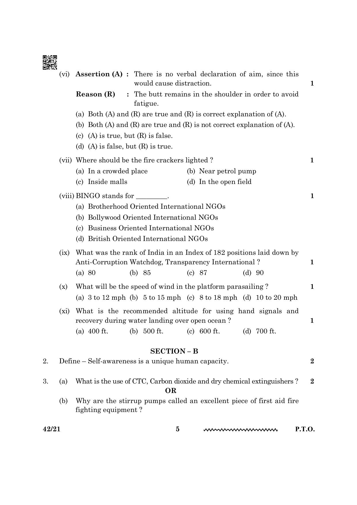 CBSE Class 12 NCC 2024 Question Paper - Page 5
