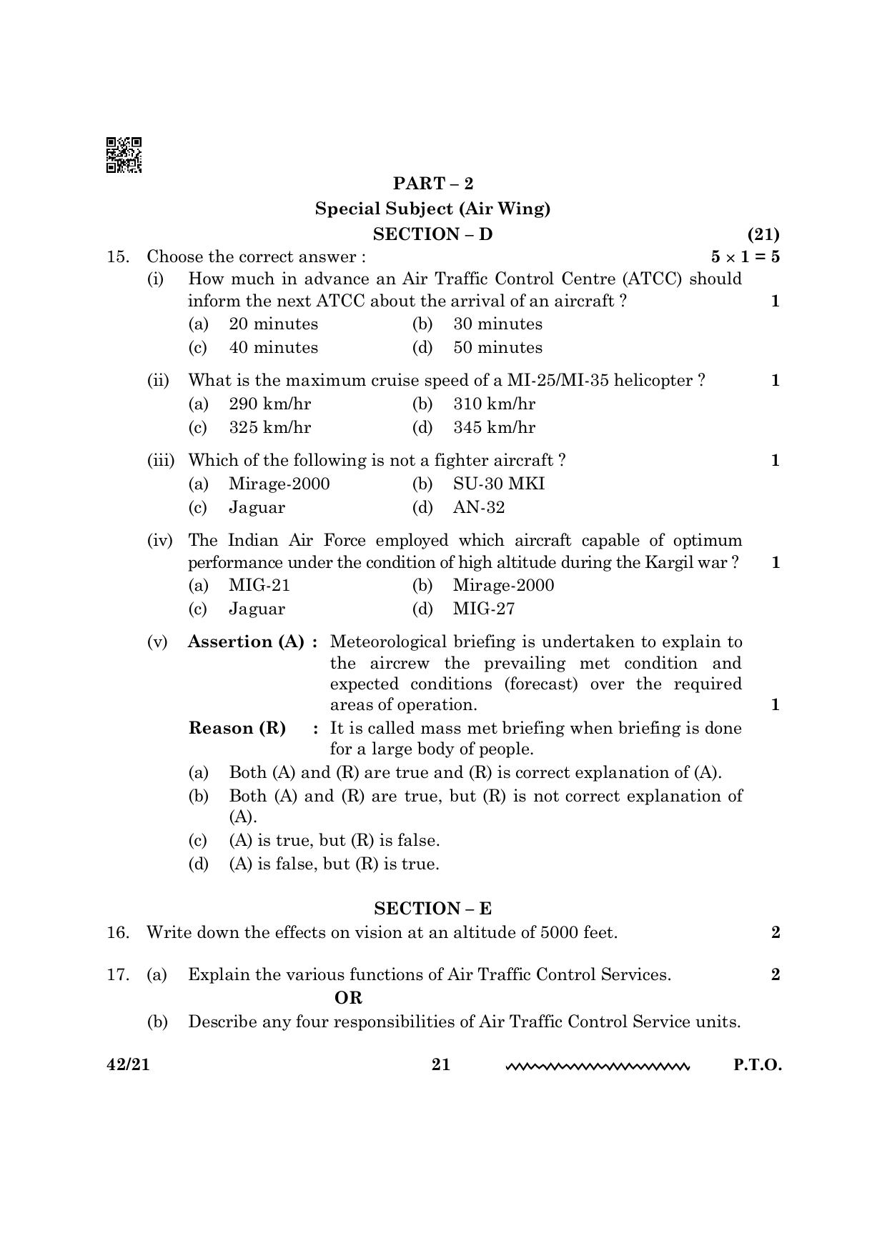 CBSE Class 12 NCC 2024 Question Paper - Page 21
