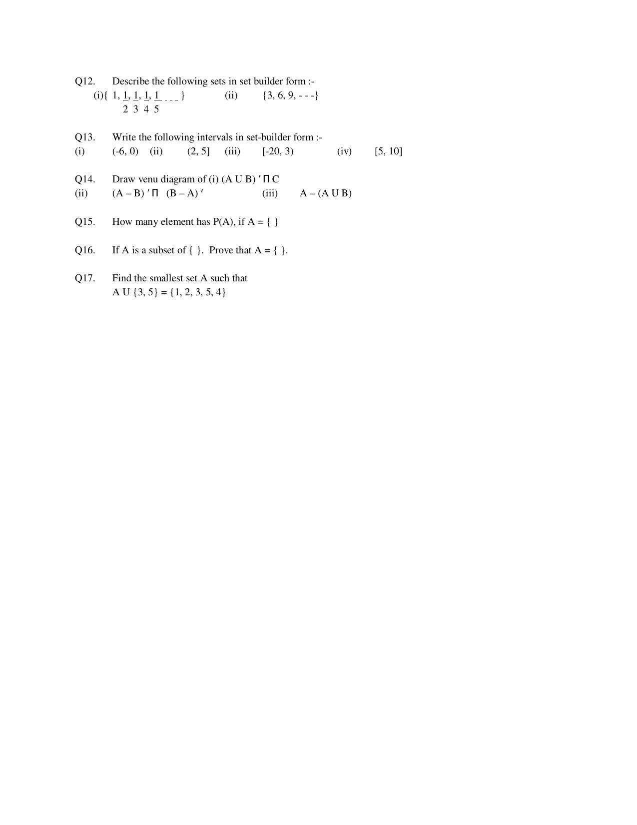 CBSE Worksheets for Class 11 Mathematics Set Theory Assignment 2 - Page 2