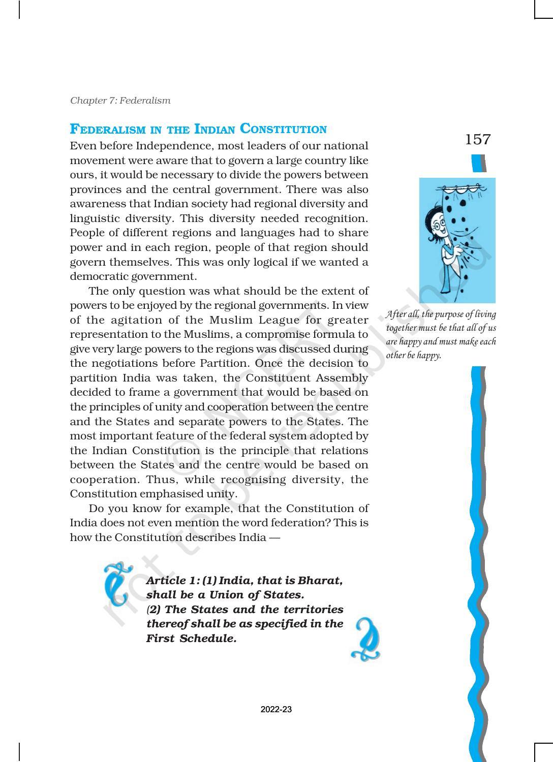 NCERT Book for Class 11 Political Science (Indian Constitution at Work) Chapter 7 Federalism - Page 8