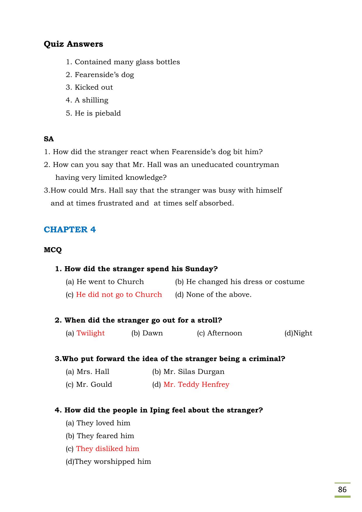 CBSE Worksheets for Class 11 English Invisible Man questions answers - Page 4