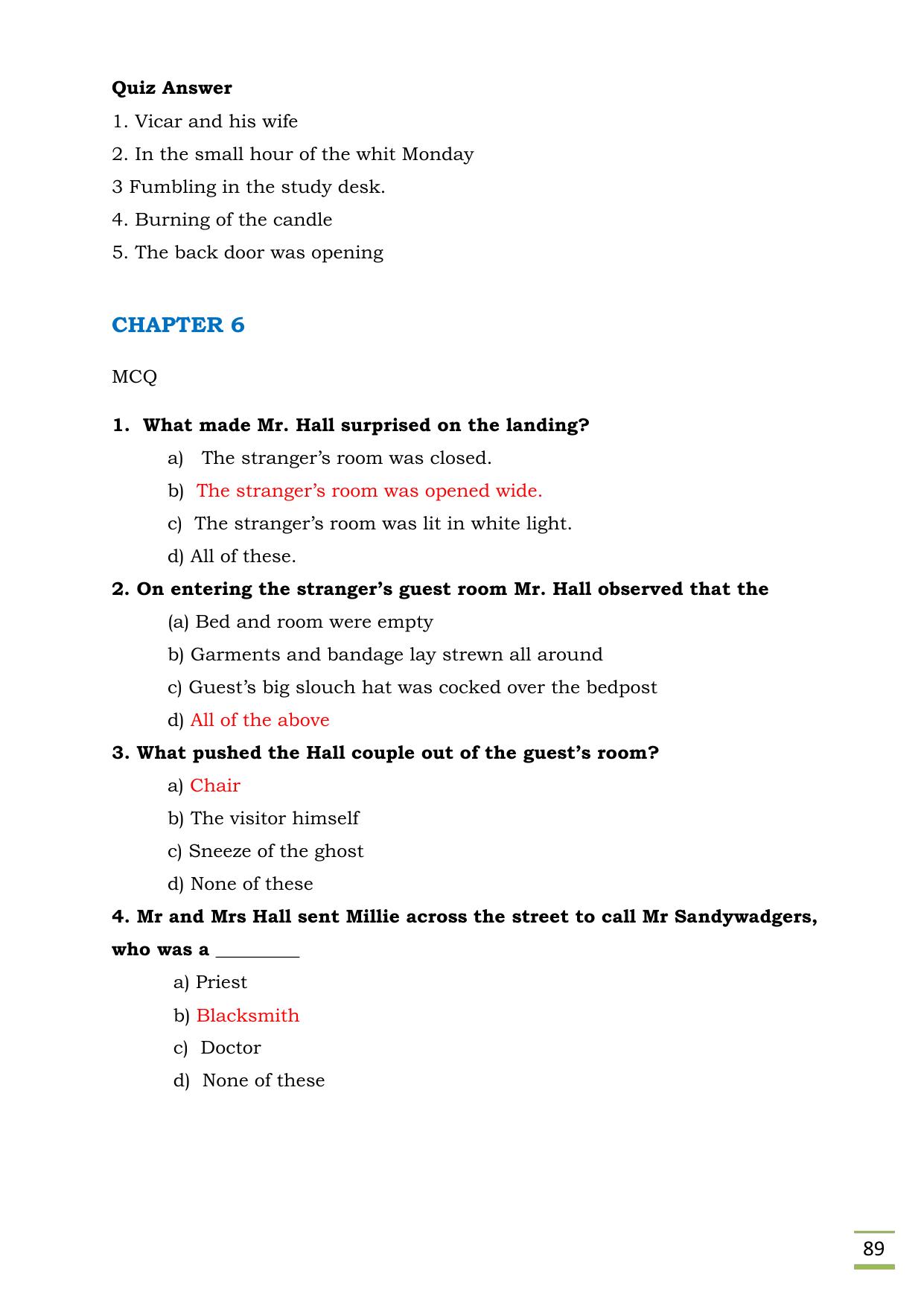 CBSE Worksheets for Class 11 English Invisible Man questions answers - Page 7