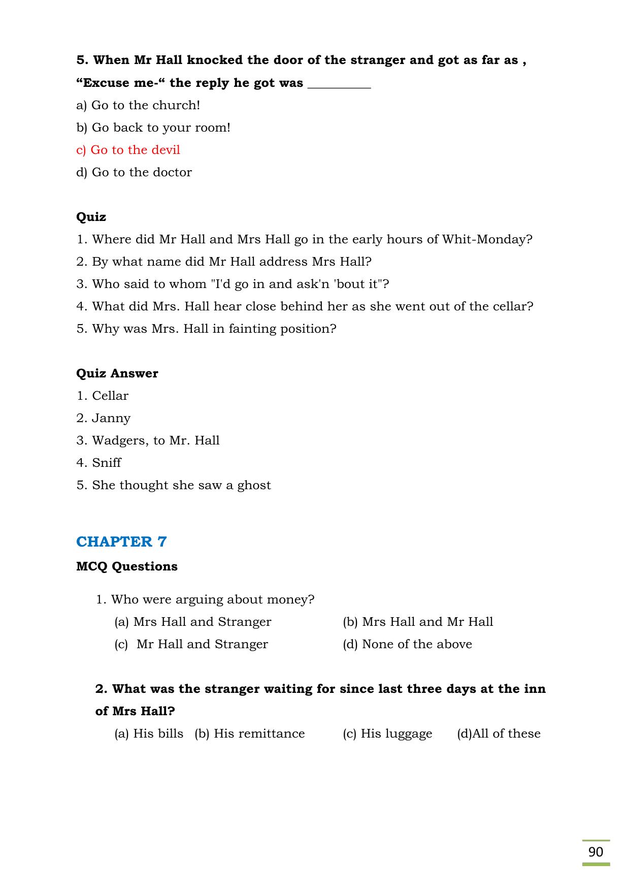 CBSE Worksheets for Class 11 English Invisible Man questions answers - Page 8