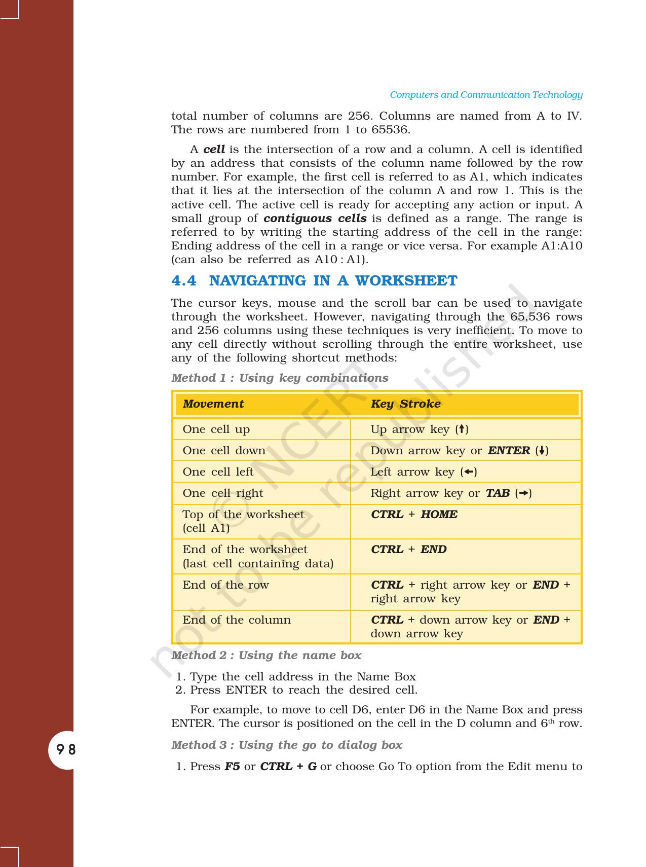 NCERT Book for Class 11 Computers Chapter 4 Electronic Spreadsheet - Page 3