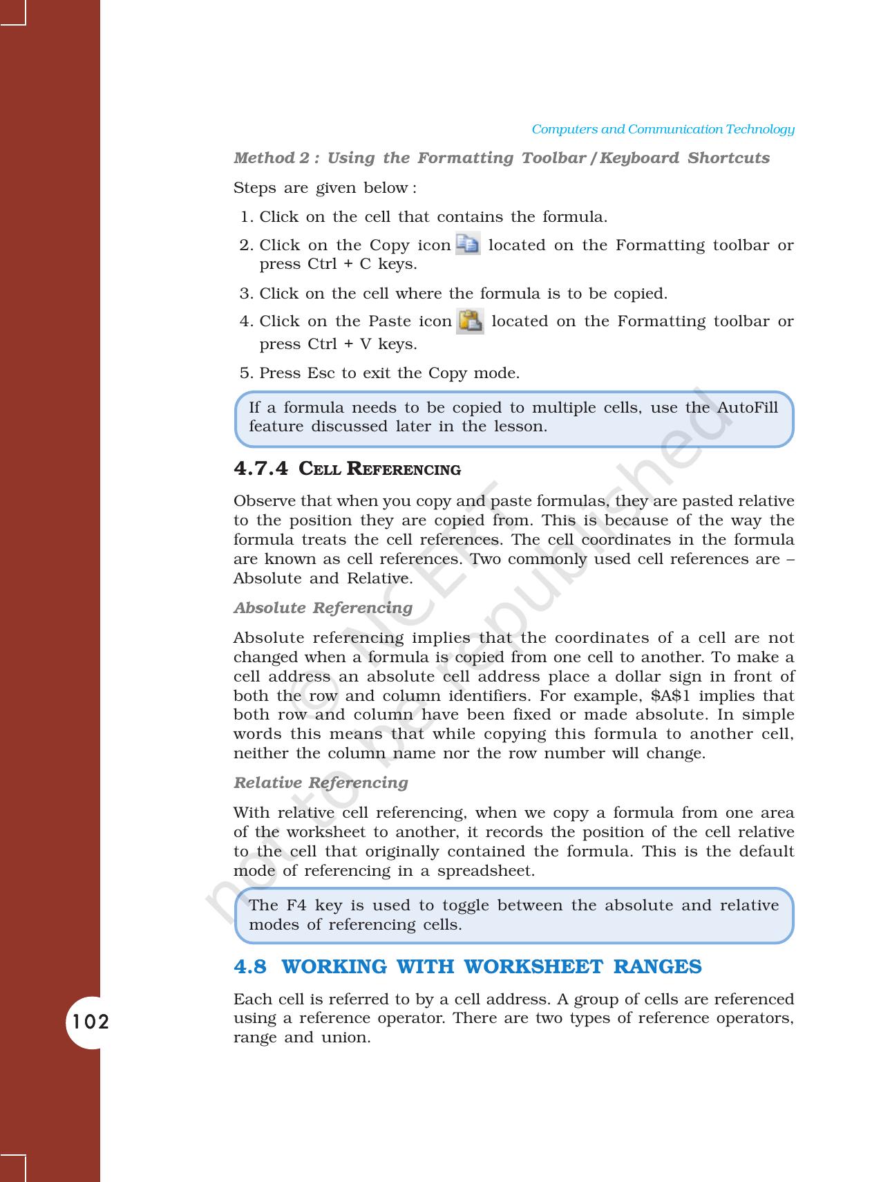 NCERT Book for Class 11 Computers Chapter 4 Electronic Spreadsheet - Page 7