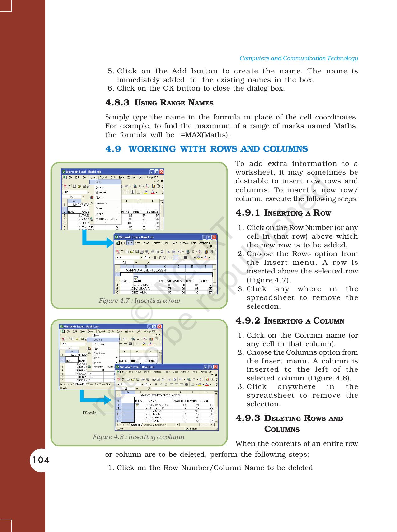 NCERT Book for Class 11 Computers Chapter 4 Electronic Spreadsheet - Page 9