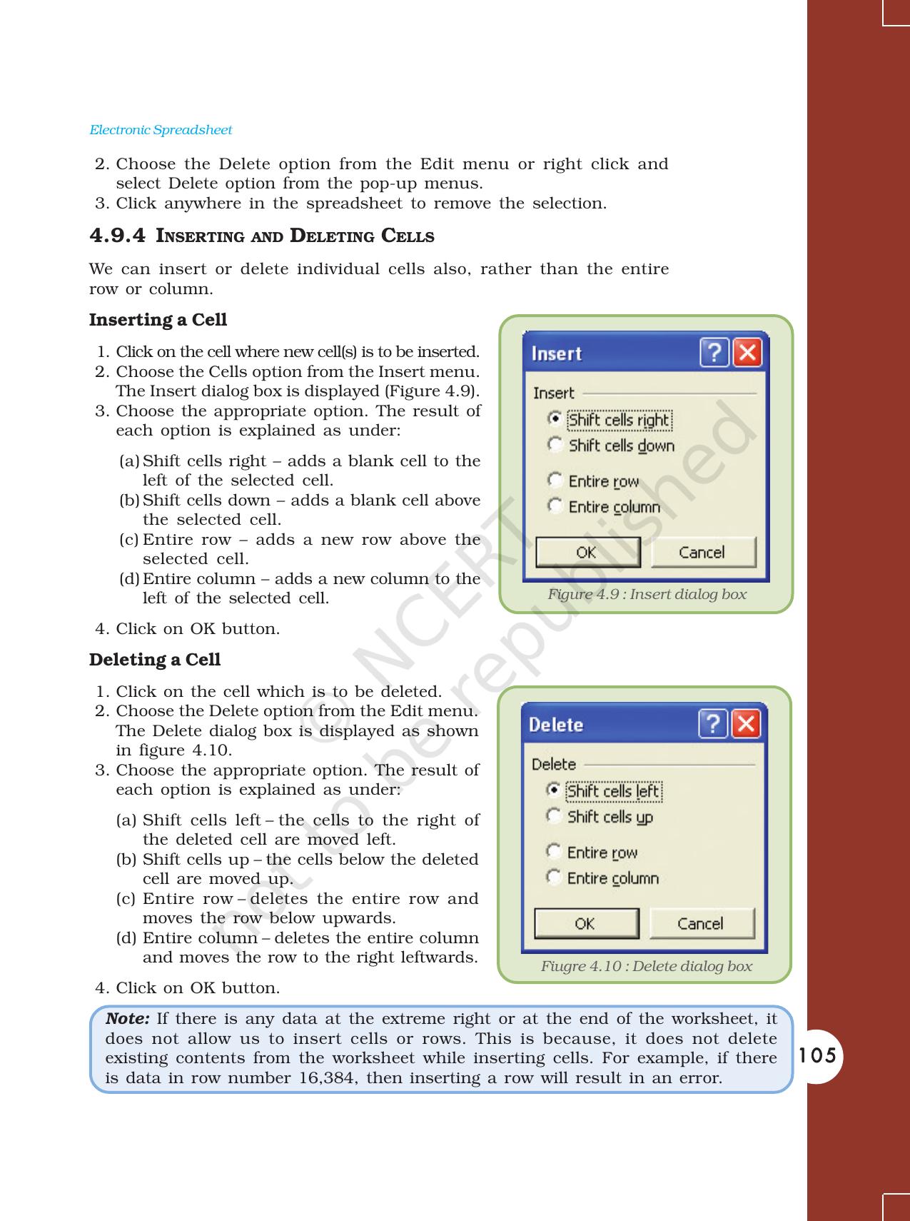 NCERT Book for Class 11 Computers Chapter 4 Electronic Spreadsheet - Page 10