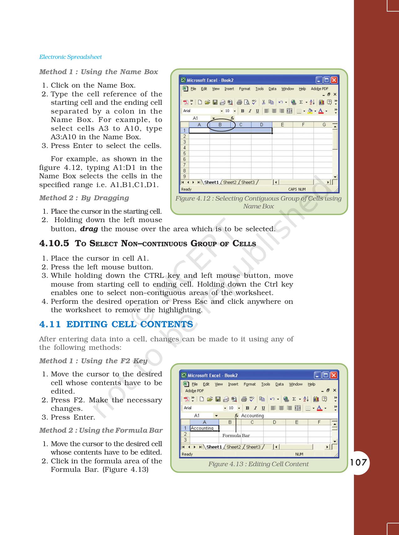 NCERT Book for Class 11 Computers Chapter 4 Electronic Spreadsheet - Page 12