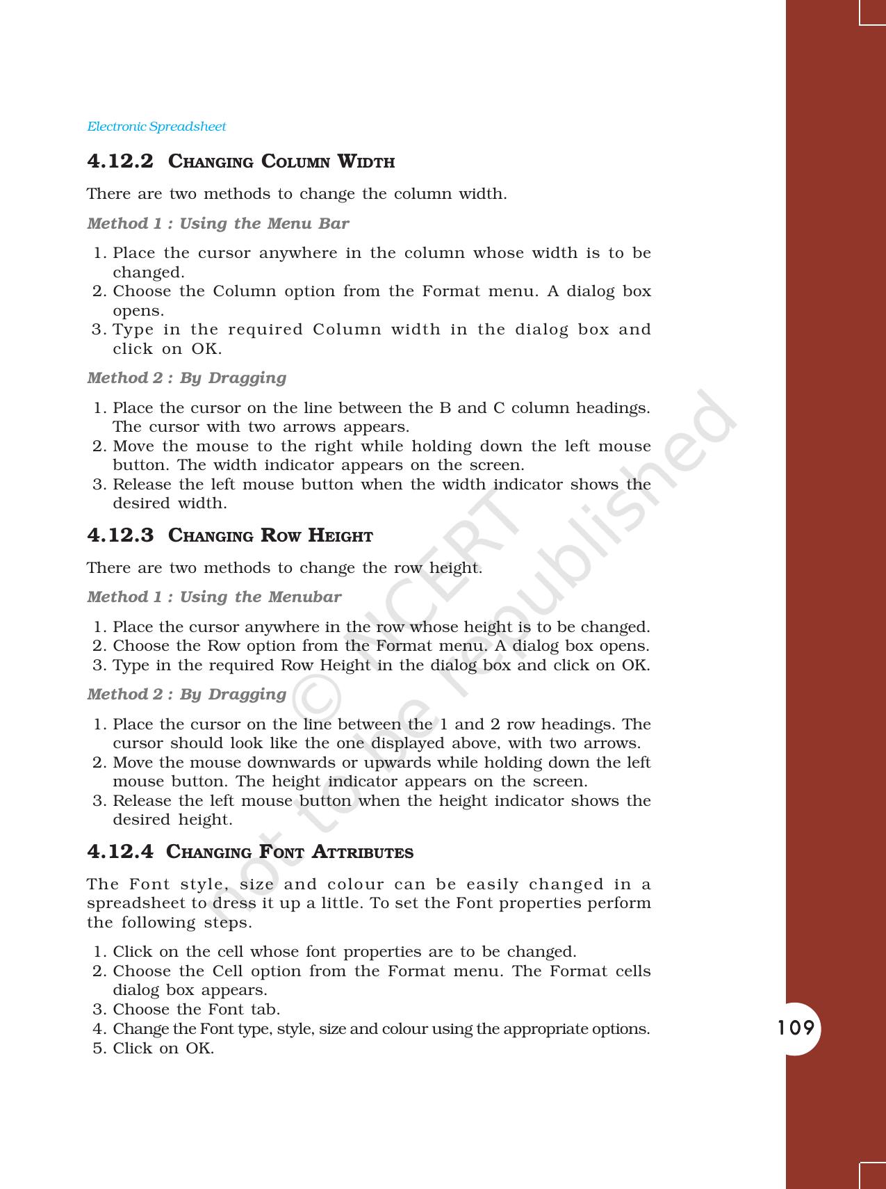 NCERT Book for Class 11 Computers Chapter 4 Electronic Spreadsheet - Page 14