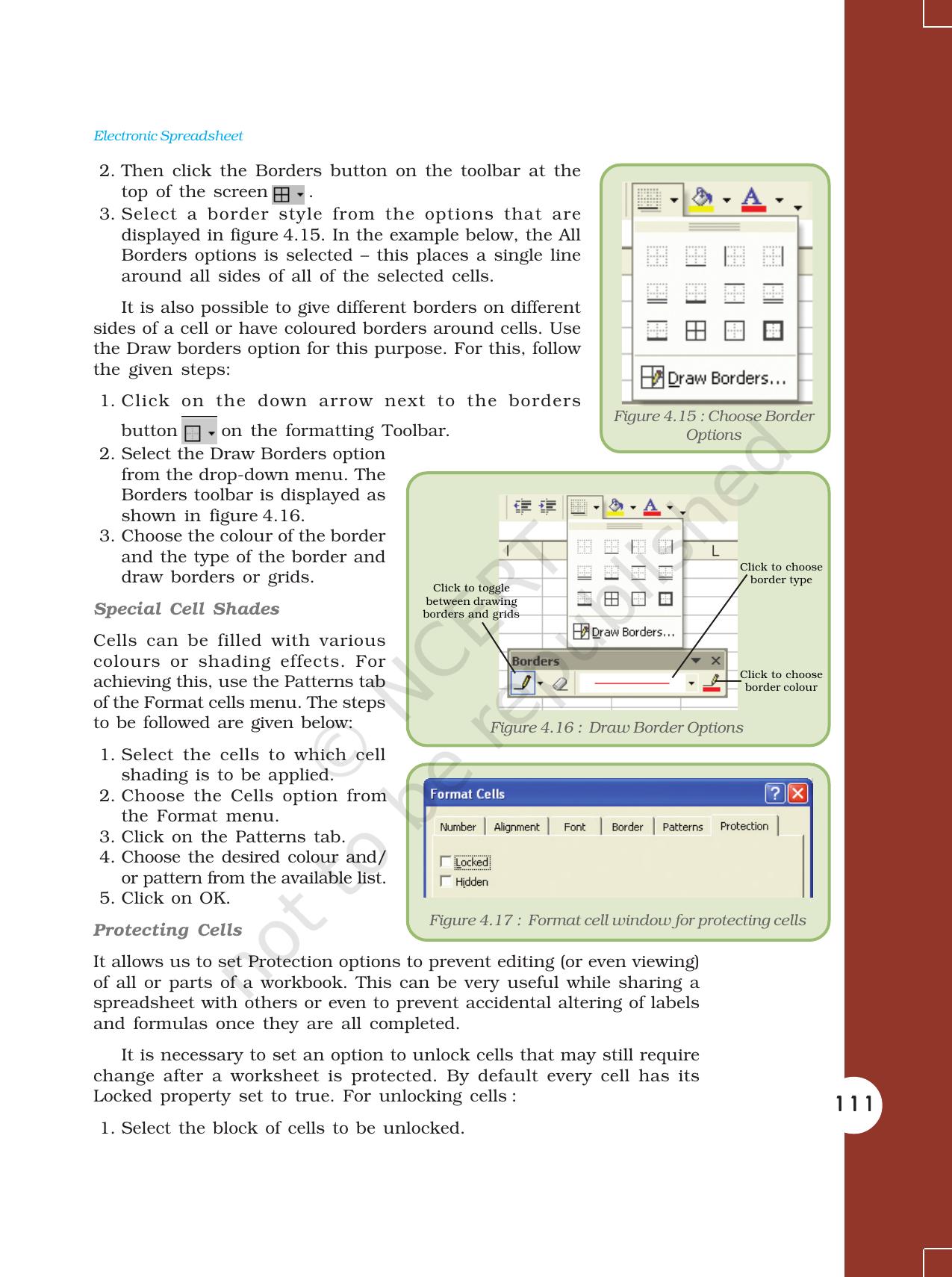 NCERT Book for Class 11 Computers Chapter 4 Electronic Spreadsheet - Page 16