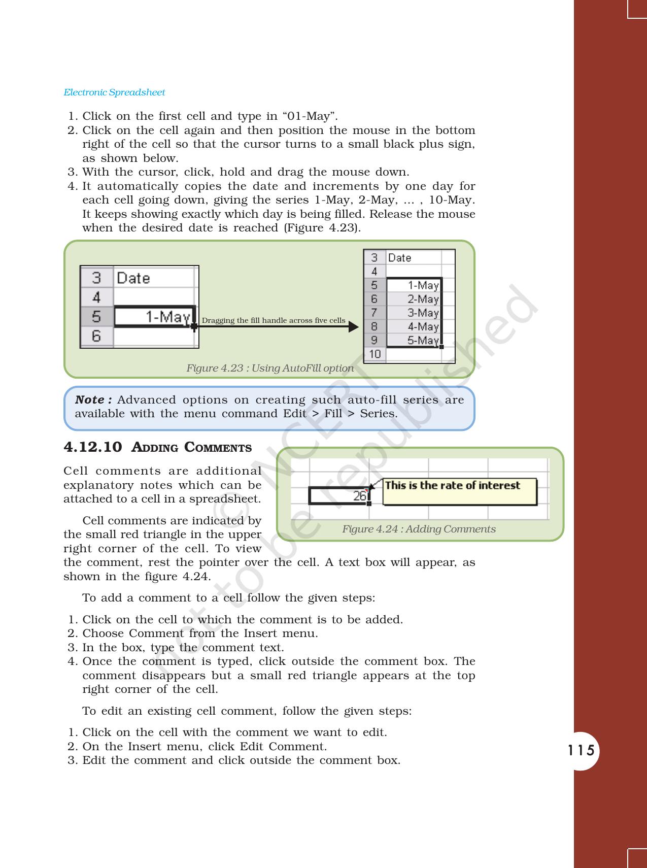 NCERT Book for Class 11 Computers Chapter 4 Electronic Spreadsheet - Page 20