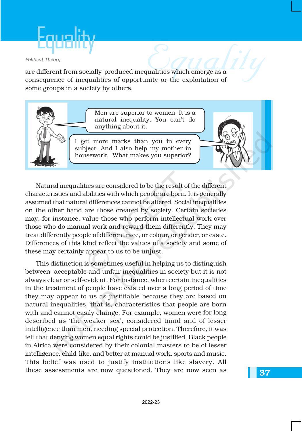 NCERT Book for Class 11 Political Science (Political Theory) Chapter 3 Equality - Page 7