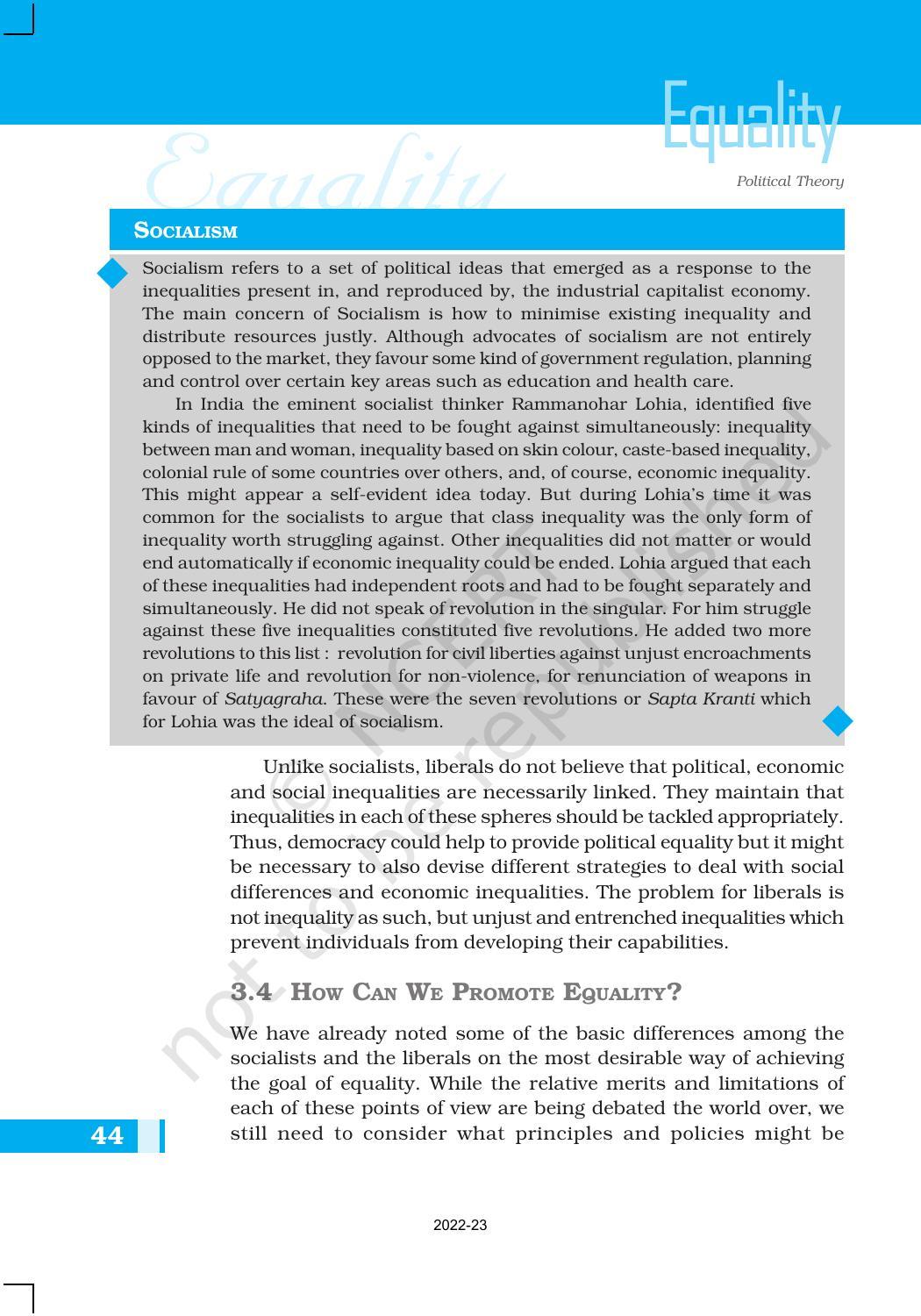 NCERT Book for Class 11 Political Science (Political Theory) Chapter 3 Equality - Page 14