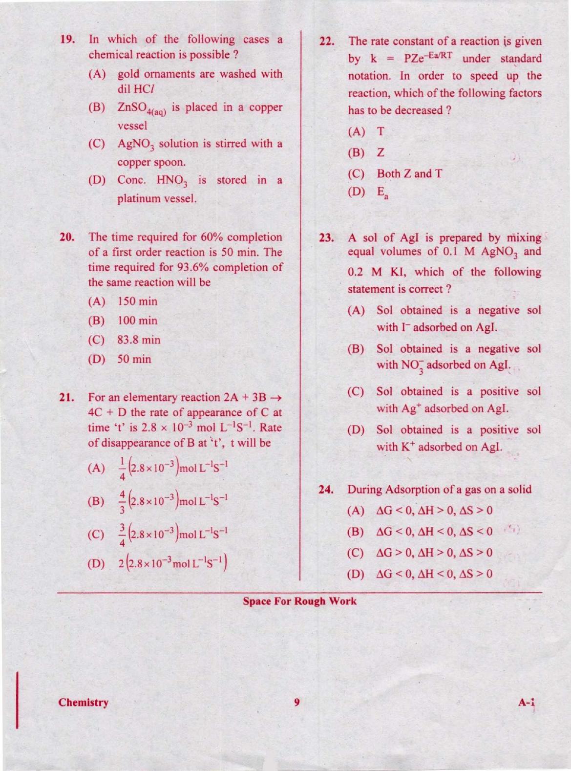 KCET Chemistry 2020 Question Papers - Page 9