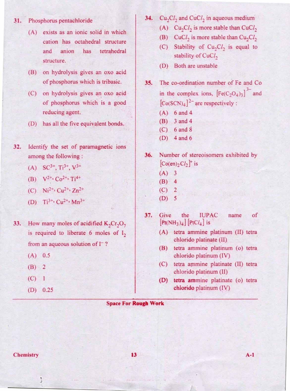 KCET Chemistry 2020 Question Papers - Page 13