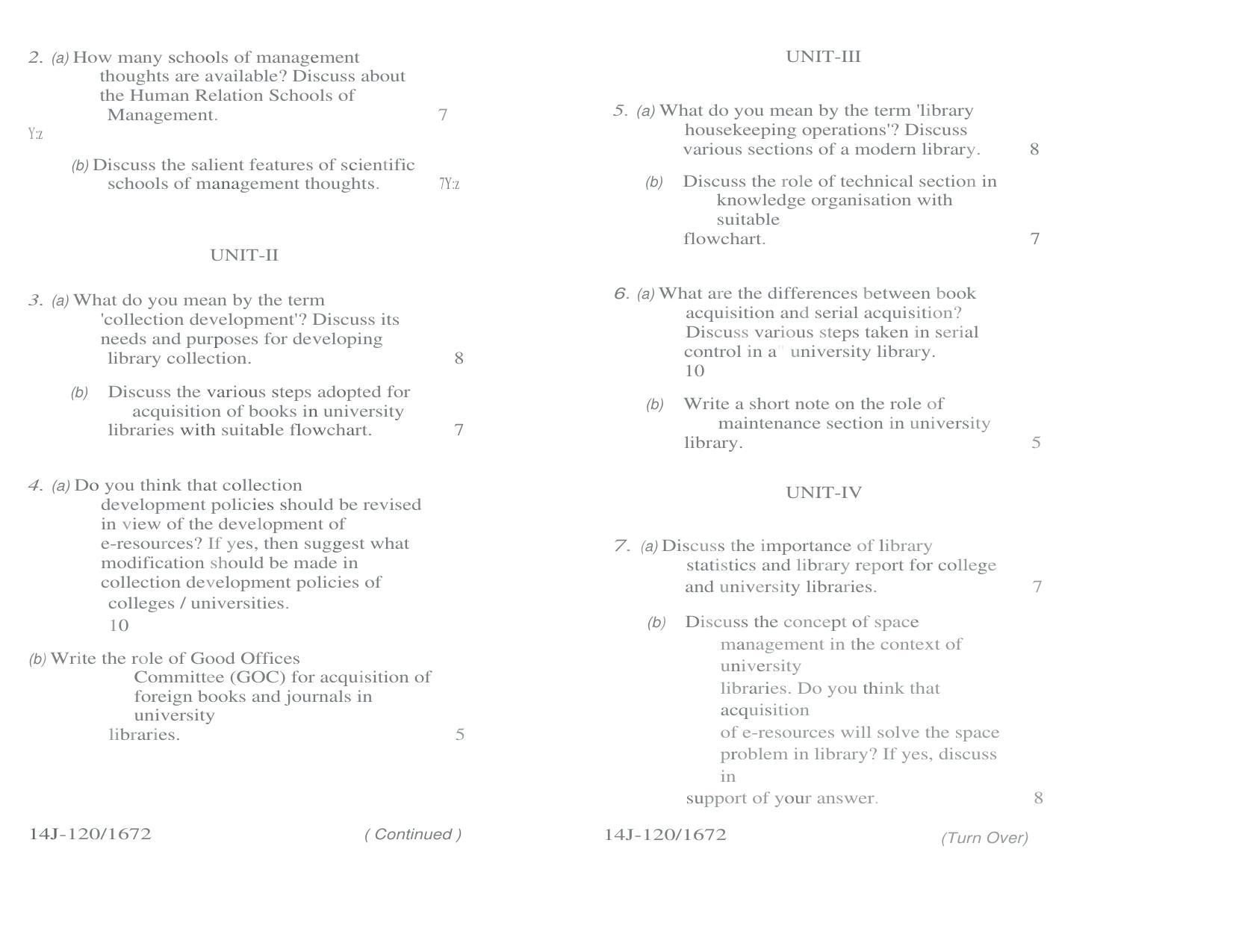 Assam University MLiSc May-2017 Question Paper - Page 6