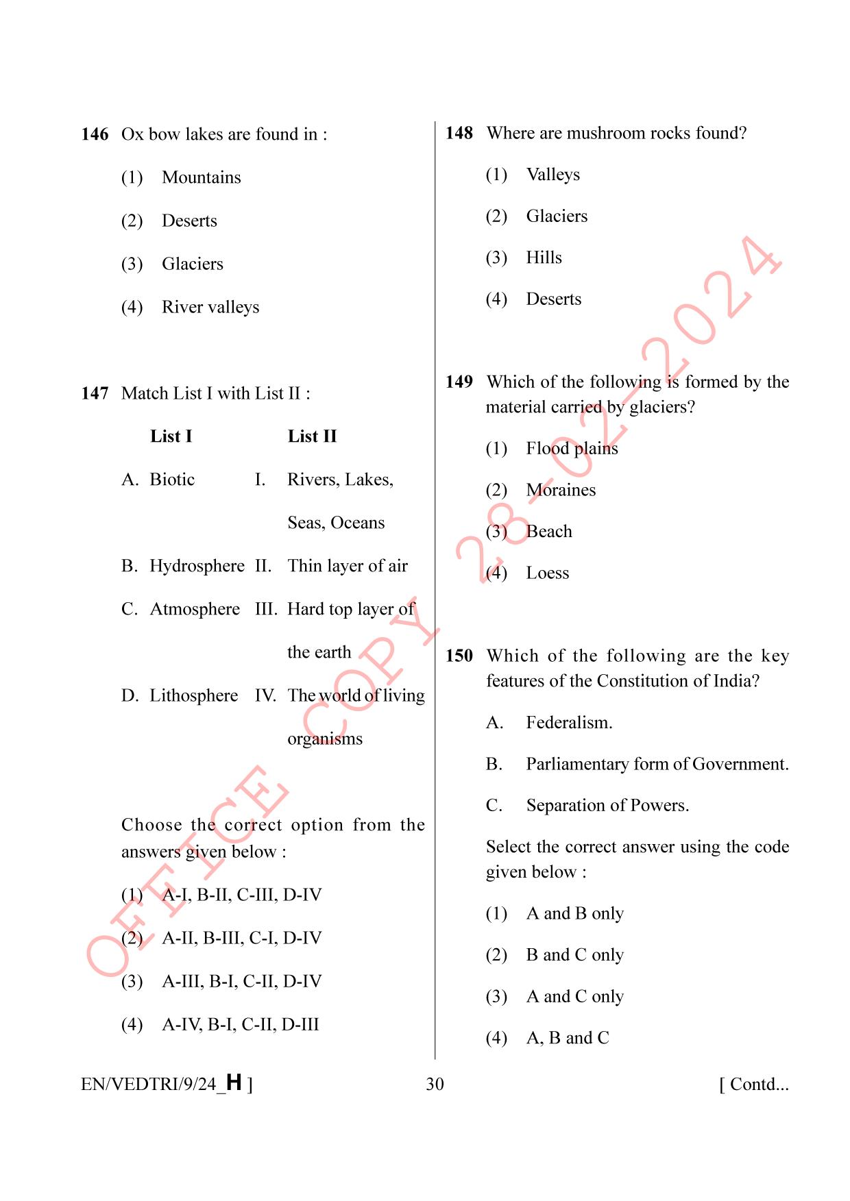 AISSEE Class IX English Set H 2024 Question Paper - Page 30