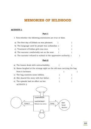 CBSE Worksheets for Class 11 English Memories of Childhood Assignment