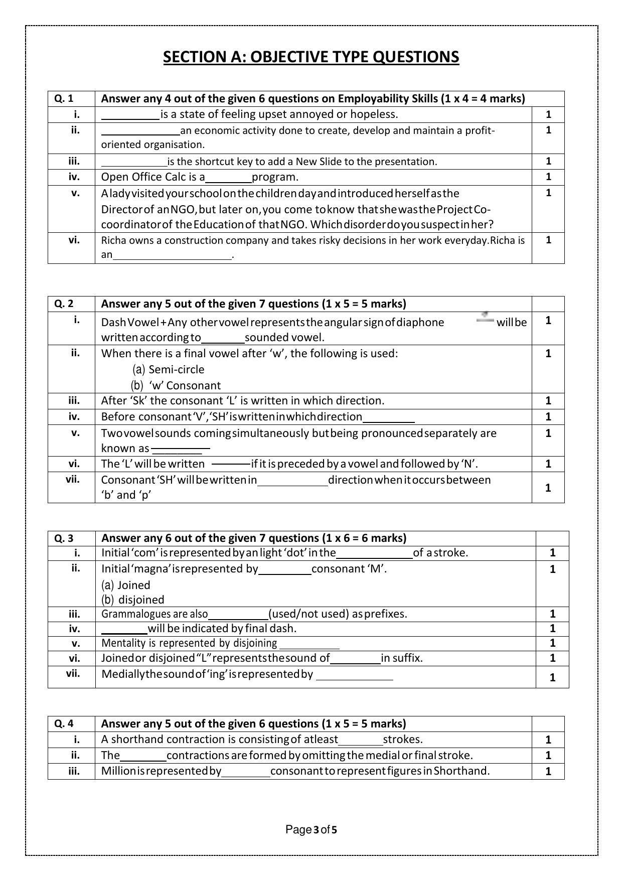 CBSE Class 12 Shorthand (English) (Skill Education) Sample Papers 2023 - Page 3