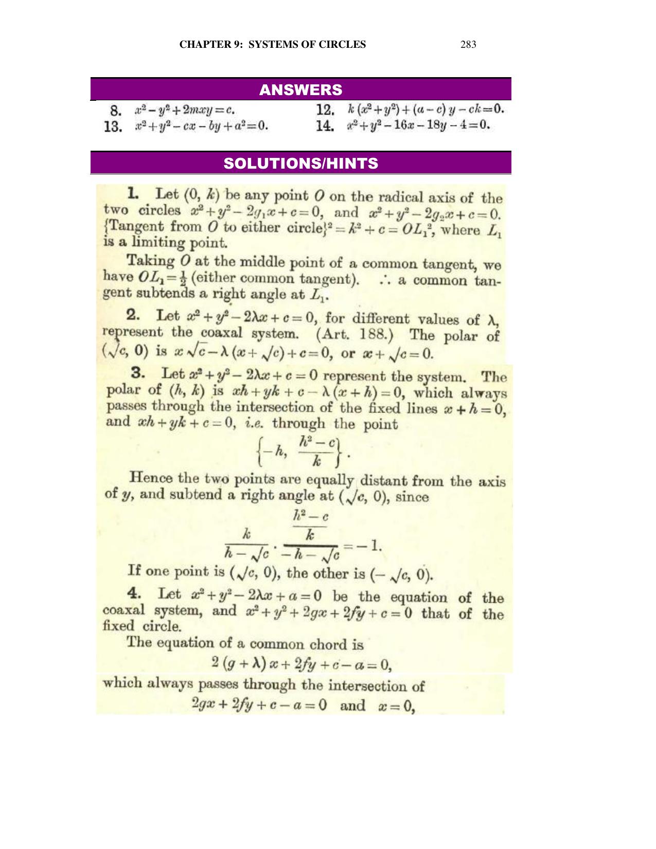 Chapter 9: Systems Of Circle - SL Loney Solutions: The Elements of Coordinate Geometry - Page 18