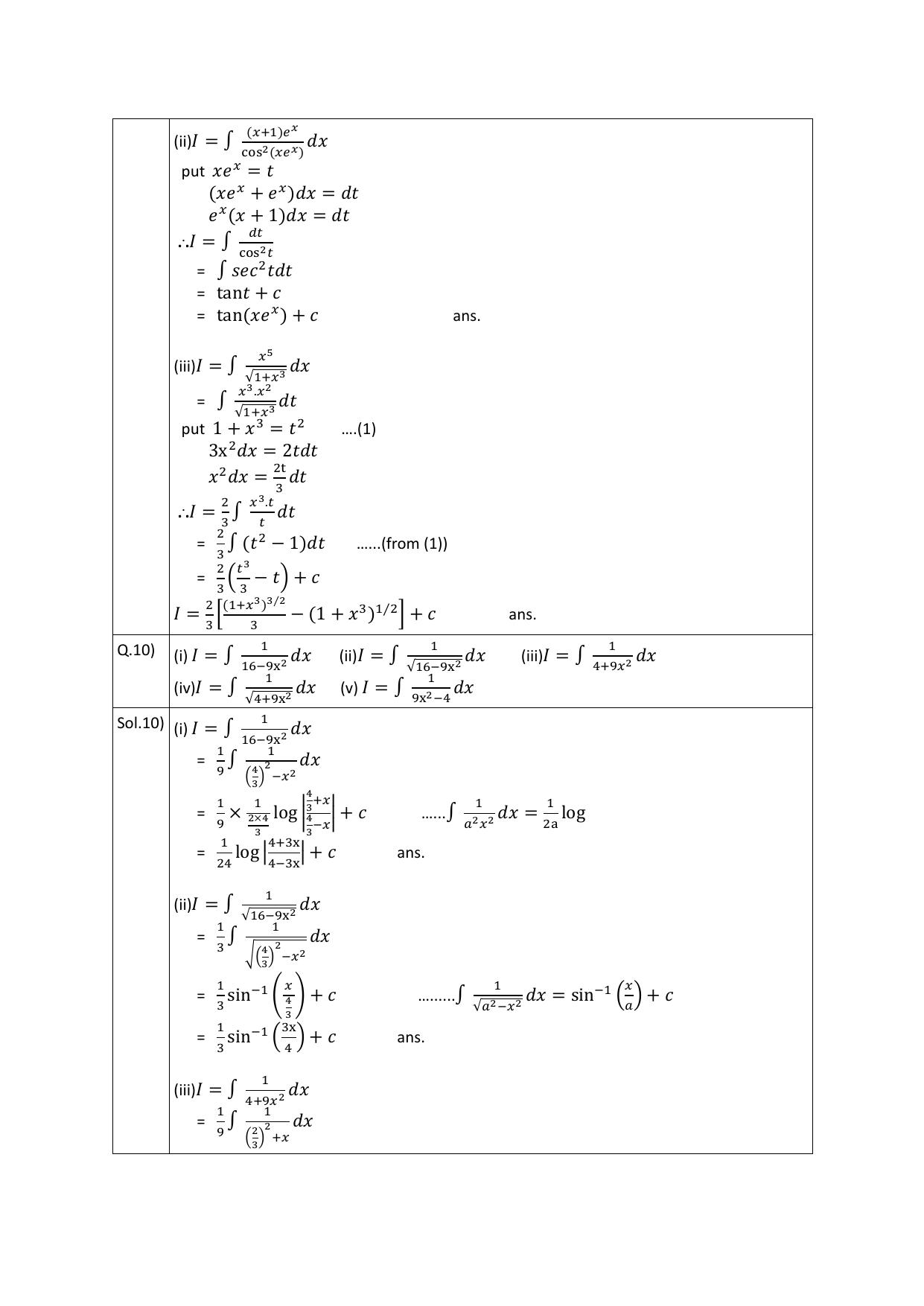 CBSE Worksheets for Class 12 Maths Integration Assignment 3 - Page 8