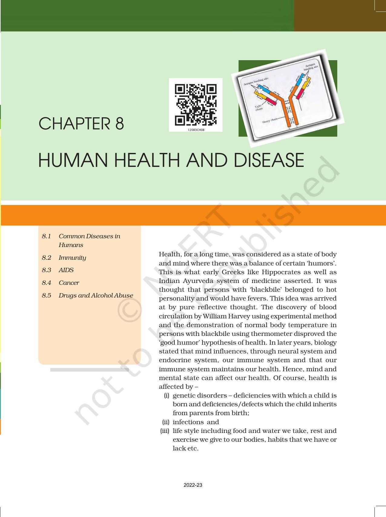 NCERT Book for Class 12 Biology Chapter 8 Human Health and Disease - Page 3